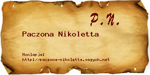 Paczona Nikoletta névjegykártya