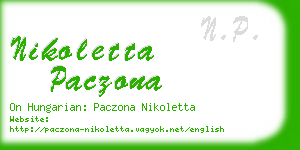 nikoletta paczona business card